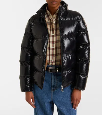 Moncler Abbadia Short Down Jacket High Collar In Black