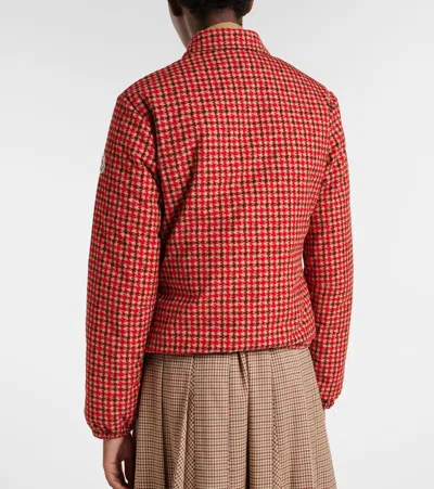 Moncler Lanset Packable Short Down Shirt Jacket In Red