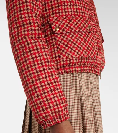Moncler Lanset Packable Short Down Shirt Jacket In Red
