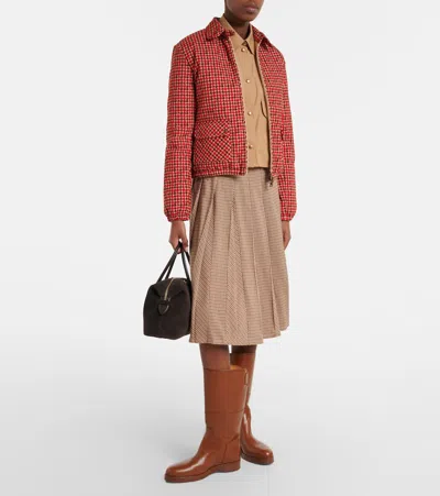 Moncler Lanset Packable Short Down Shirt Jacket In Red