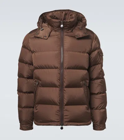 Moncler Maya Quilted Shell Down Jacket In Brown
