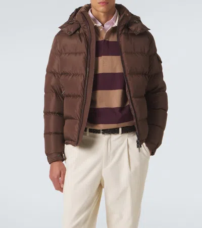 Moncler Maya Quilted Shell Down Jacket In Brown