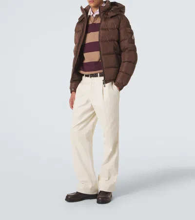 Moncler Maya Quilted Shell Down Jacket In Brown