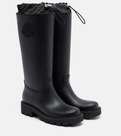 Moncler Rubber Kickstream Boots With Drawstring In Black