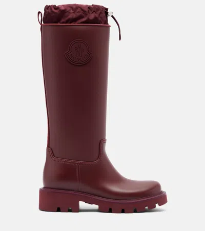 Moncler Kickstream Knee High Rain Boot In Burgundy