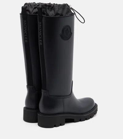 Moncler Rubber Kickstream Boots With Drawstring In Black