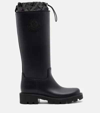 Moncler Rubber Kickstream Boots With Drawstring In Black
