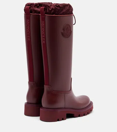 Moncler Kickstream Knee High Rain Boot In Burgundy