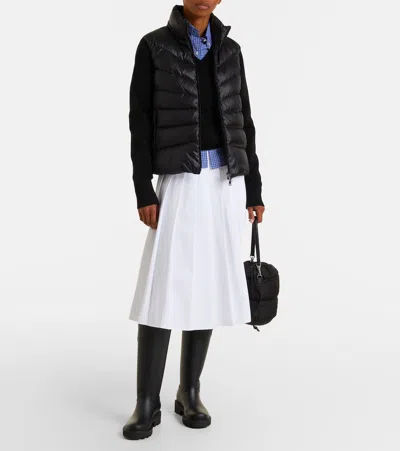 Moncler Rubber Kickstream Boots With Drawstring In Black