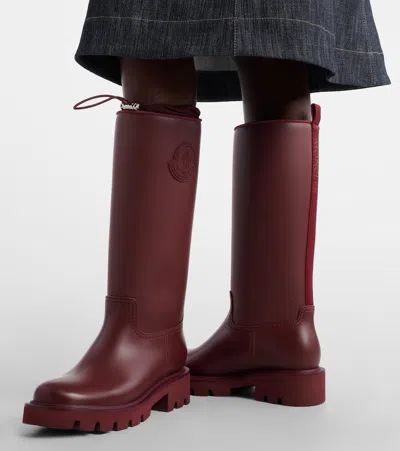 Moncler Kickstream Knee High Rain Boot In Burgundy