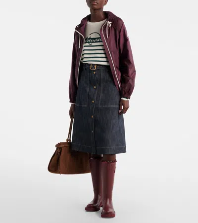 Moncler Kickstream Knee High Rain Boot In Burgundy