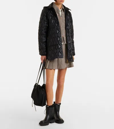 Moncler Stylish High-top Mini Boots With Drawstring Fastening 20 Cm In Animal Print