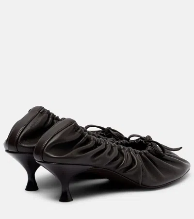 Herbert Levine Gather Around Ruched Leather Pumps In Multi