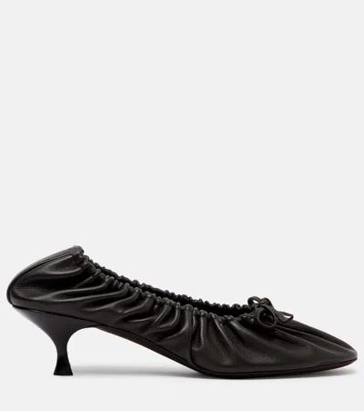 Herbert Levine Gather Around Ruched Leather Pumps In Multi