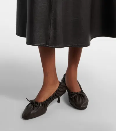 Herbert Levine Gather Around Ruched Leather Pumps In Multi
