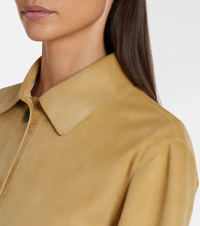 Loewe Long Sleeve Leather Jacket In Neutral