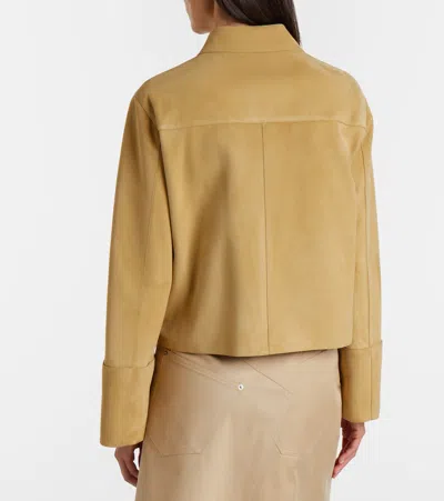 Loewe Long Sleeve Leather Jacket In Neutral