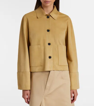 Loewe Long Sleeve Leather Jacket In Neutral