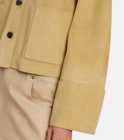 Loewe Long Sleeve Leather Jacket In Neutral