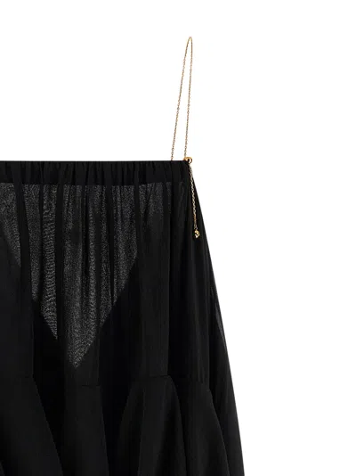 Chloé Long Sleeveless Dress In Silk Georgette In Black