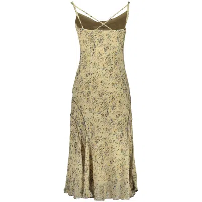 Desigual Beige Polyester Casual Dress In Yellow