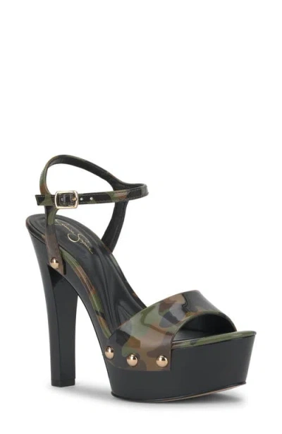 Jessica Simpson Calenta Ankle Strap Platform Sandal In Multi