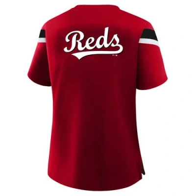 Profile Red Cincinnati Reds Lace-up T-shirt In Red