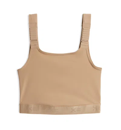 Tomboyx Adjustable Compression Crop Top In Chai