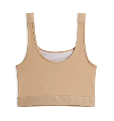Tomboyx Adjustable Compression Crop Top In Chai