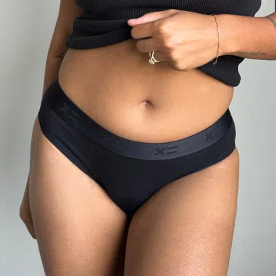 Tomboyx Period Proof Moderate Absorbency Bikini In Pure Black