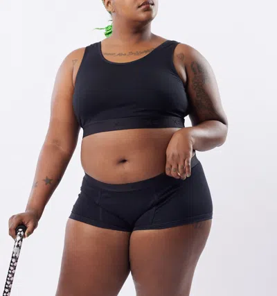 Tomboyx Essentials Soft Bra In Black Rainbow Logo