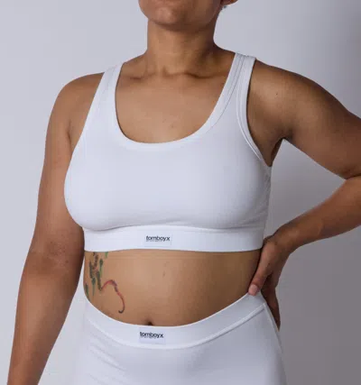 Tomboyx Bamboo Rib Essentials Soft Bra In White