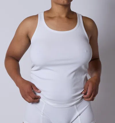 Tomboyx Bamboo Rib Power Tank In White