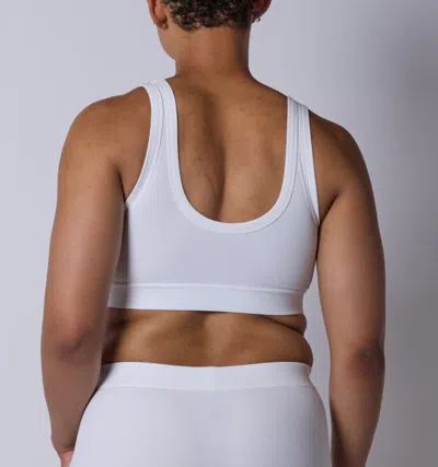 Tomboyx Bamboo Rib Essentials Soft Bra In White