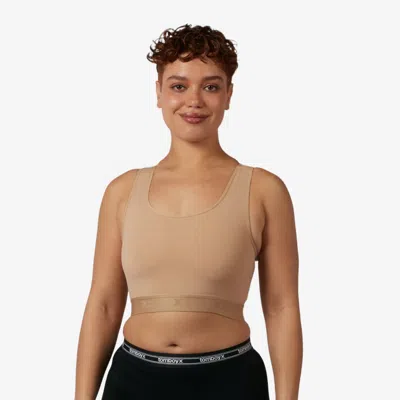 Tomboyx Compression Plus Racerback Crop Top In Brown