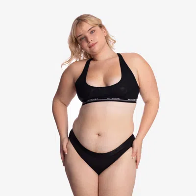 Tomboyx Period Proof Moderate Absorbency Bikini In Pure Black