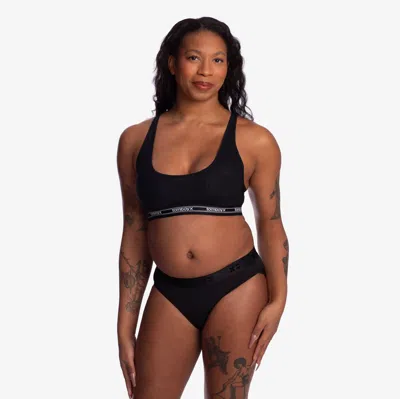 Tomboyx Period Proof Moderate Absorbency Bikini In Pure Black