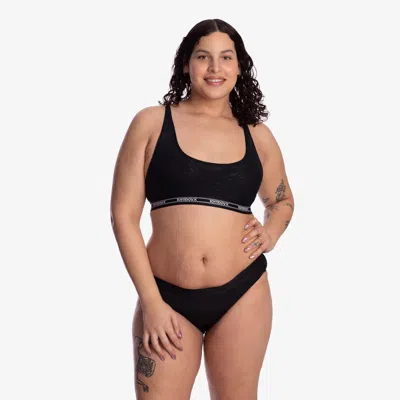 Tomboyx Period Proof Moderate Absorbency Bikini In Pure Black