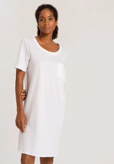 Hanro Cotton Deluxe Short-sleeve Big Sleepshirt In White