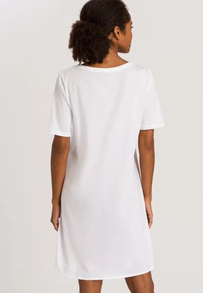 Hanro Cotton Deluxe Short-sleeve Big Sleepshirt In White