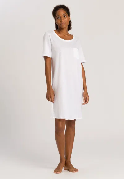 Hanro Cotton Deluxe Short-sleeve Big Sleepshirt In White