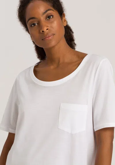 Hanro Cotton Deluxe Short-sleeve Big Sleepshirt In White