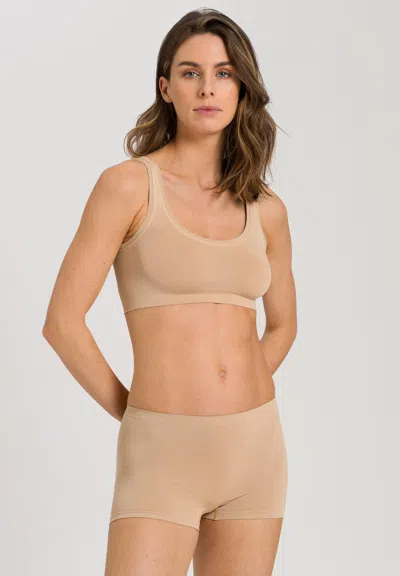 Hanro Womens Touch Feeling Crop Stretch-woven Top Coffee Quartz In Brown