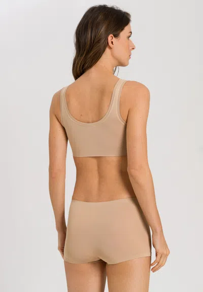 Hanro Womens Touch Feeling Crop Stretch-woven Top Coffee Quartz In Brown