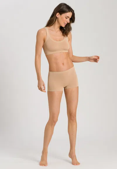 Hanro Womens Touch Feeling Crop Stretch-woven Top Coffee Quartz In Brown