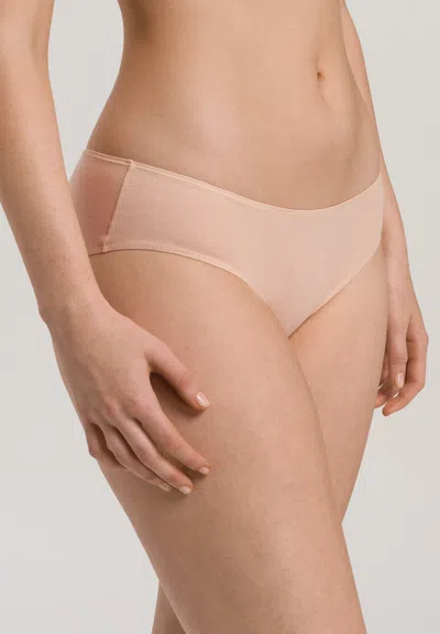 Hanro Invisible Cotton Cotton Blend High Cut Brief In Brown