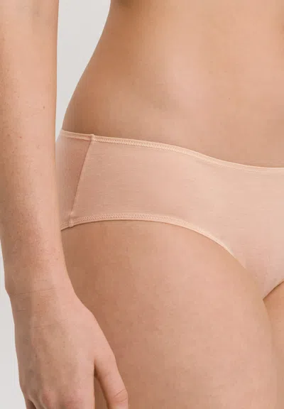 Hanro Invisible Cotton Cotton Blend High Cut Brief In Brown