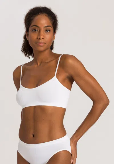 Hanro Touch Feeling Cropped Stretch-jersey Bra In White