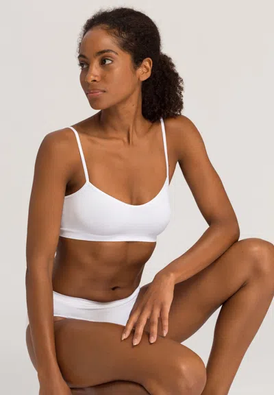 Hanro Touch Feeling Cropped Stretch-jersey Bra In White