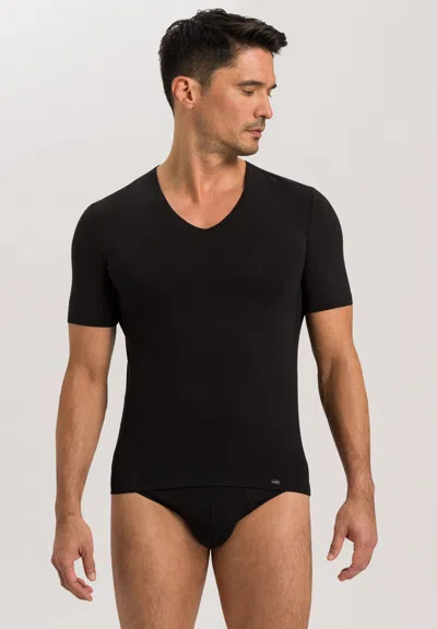 Hanro Slim-fit Mercerised Stretch-cotton Jersey T-shirt In Black